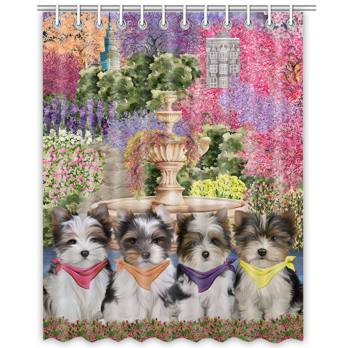 Biewer Terrier Shower Curtain: Explore a Variety of Designs, Custom, Personalized, Waterproof Bathtub Curtains for Bathroom with Hooks, Gift for Dog and Pet Lovers