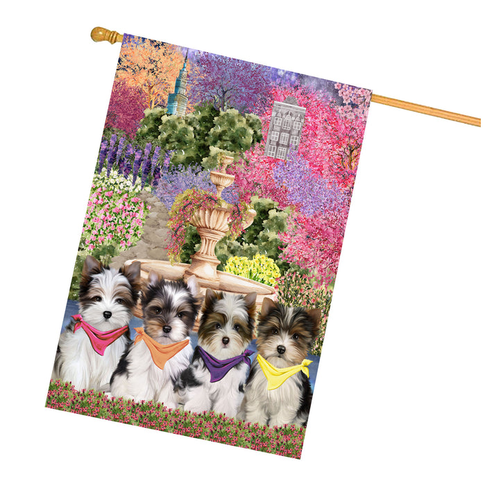 Biewer Terrier Dogs House Flag: Explore a Variety of Designs, Weather Resistant, Double-Sided, Custom, Personalized, Home Outdoor Yard Decor for Dog and Pet Lovers