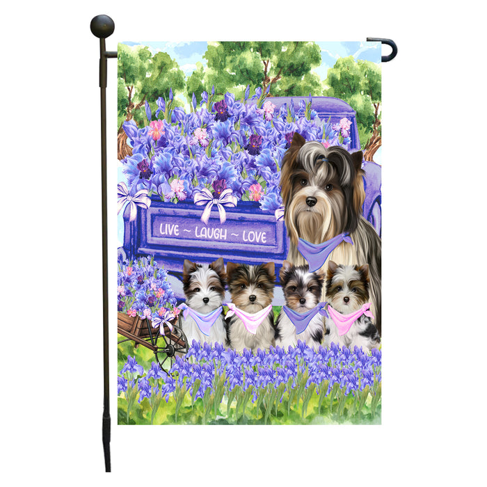 Biewer Terrier Dogs Garden Flag for Dog and Pet Lovers, Explore a Variety of Designs, Custom, Personalized, Weather Resistant, Double-Sided, Outdoor Garden Yard Decoration