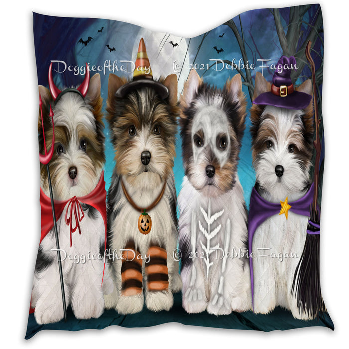 Happy Halloween Trick or Treat Biewer Dogs Lightweight Soft Bedspread Coverlet Bedding Quilt QUILT60231