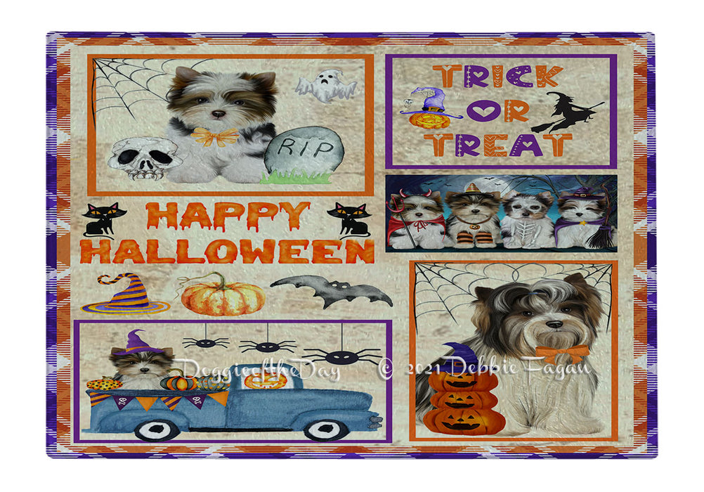 Happy Halloween Trick or Treat Bichon Frise Dogs Cutting Board - Easy Grip Non-Slip Dishwasher Safe Chopping Board Vegetables C79264