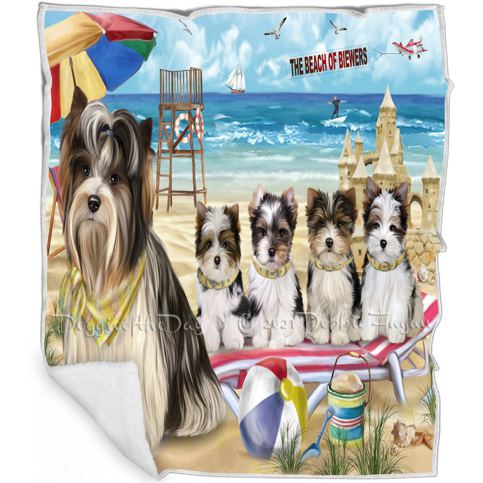 Pet Friendly Beach Biewer Terriers Dog Blanket BLNKT65541