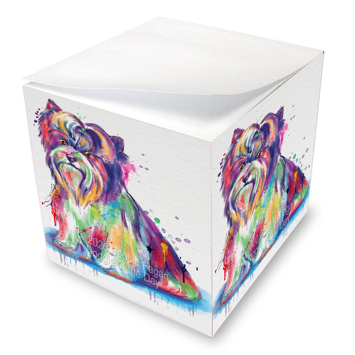 Watercolor Biewer Terrier Dog Note Cube NOC-DOTD-A56907