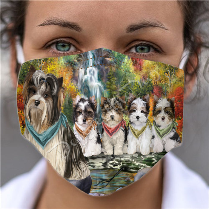 Scenic Waterfall Biewer Dogs Face Mask FM49276