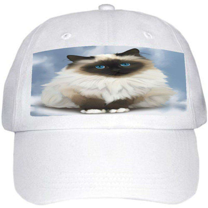 Birman Cat Ball Hat Cap Off White