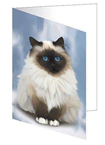 Birman Cat Handmade Artwork Assorted Pets Greeting Cards and Note Cards with Envelopes for All Occasions and Holiday Seasons