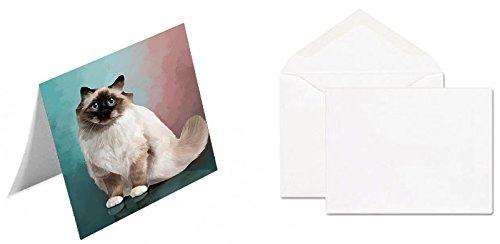 Birman Cat Handmade Artwork Assorted Pets Greeting Cards and Note Cards with Envelopes for All Occasions and Holiday Seasons