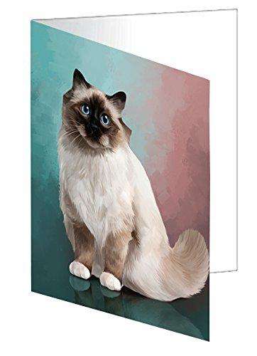 Birman Cat Handmade Artwork Assorted Pets Greeting Cards and Note Cards with Envelopes for All Occasions and Holiday Seasons