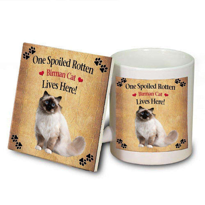 Birman Spoiled Rotten Cat Mug and Coaster Set