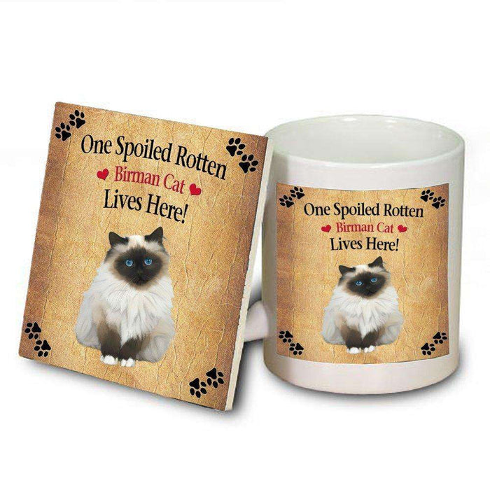 Birman Spoiled Rotten Cat Mug and Coaster Set