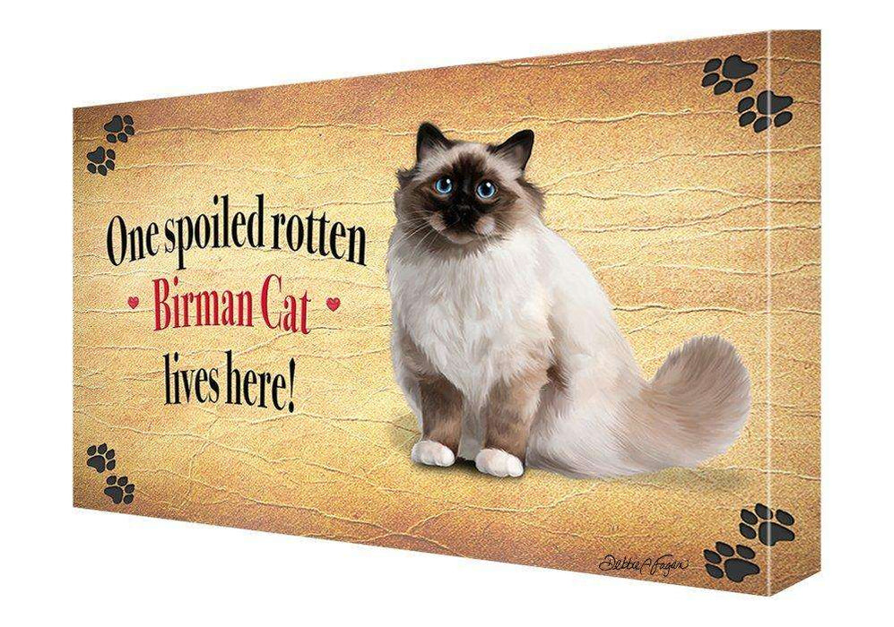 Birman Spoiled Rotten Cat Painting Printed on Canvas Wall Art Signed