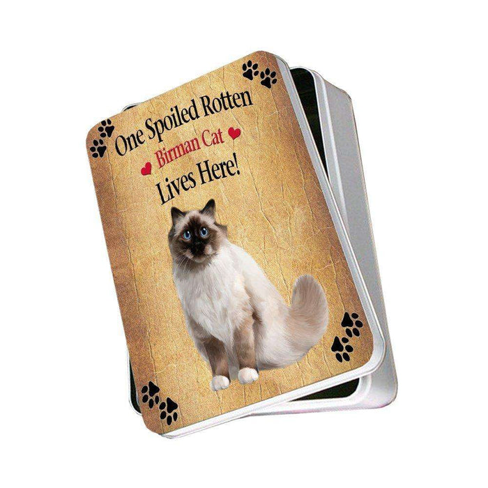 Birman Spoiled Rotten Cat Photo Storage Tin