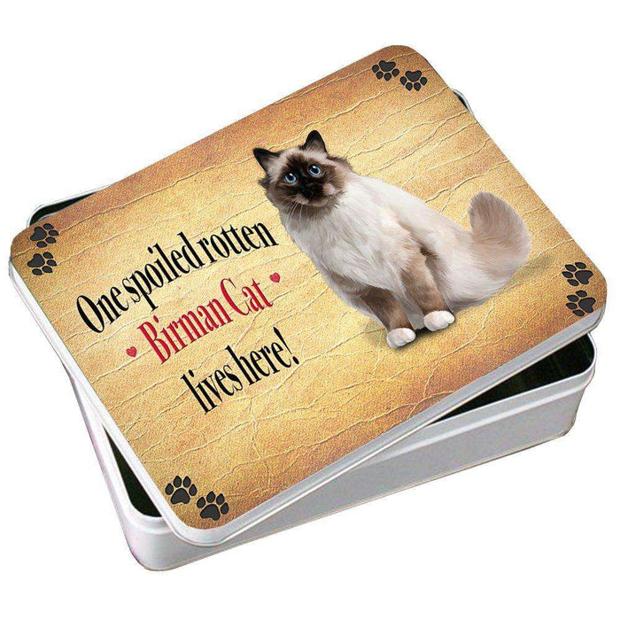 Birman Spoiled Rotten Cat Photo Storage Tin