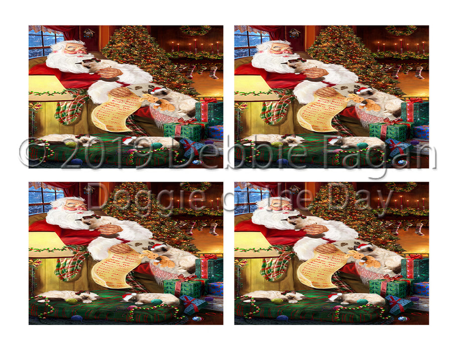 Santa Sleeping with Birman Cats Placemat