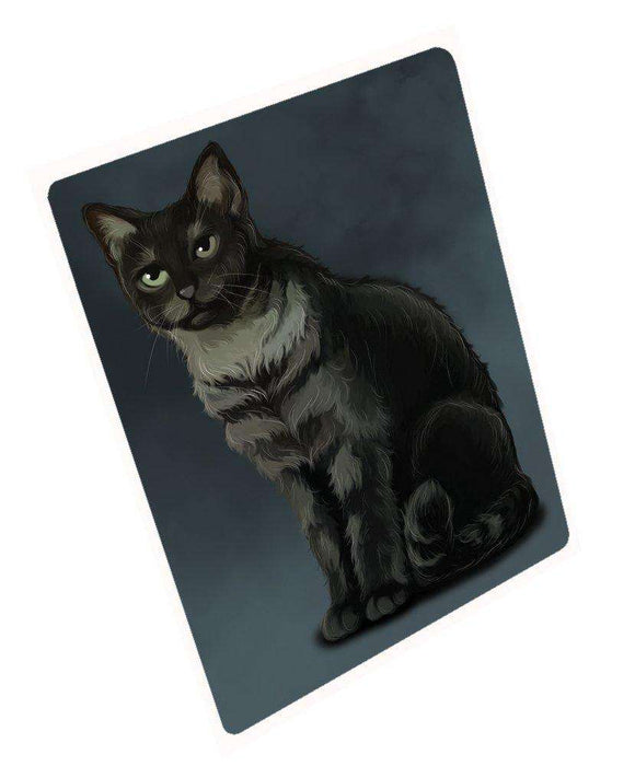 Black And Silver Tabby Cat Large Refrigerator / Dishwasher Magnet 11.5" x 17.6"