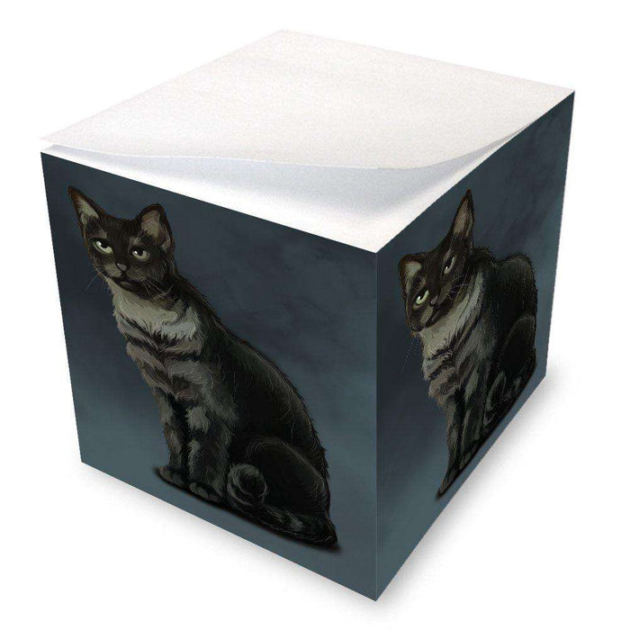 Black And Silver Tabby Cat Note Cube