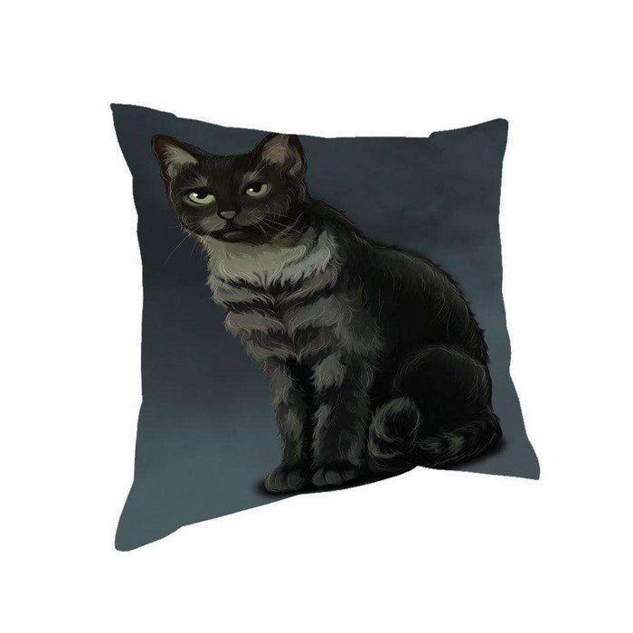 Black And Silver Tabby Cat Throw Pillow