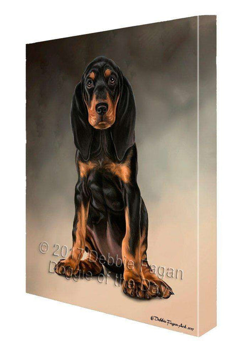 Black And Tan Coonhound Dog Canvas Wall Art