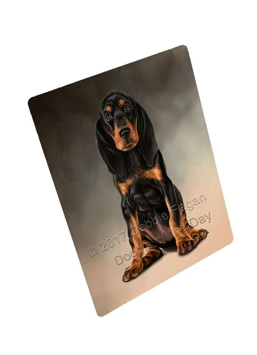 Black And Tan Coonhound Dog Tempered Cutting Board