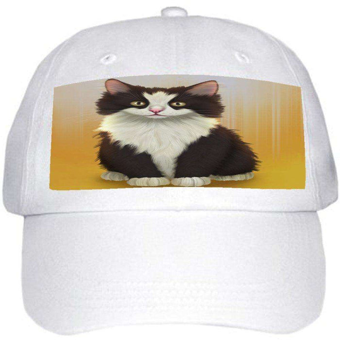 Black And White Cat Ball Hat Cap Off White