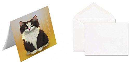 Black And White Cat Handmade Artwork Assorted Pets Greeting Cards and Note Cards with Envelopes for All Occasions and Holiday Seasons