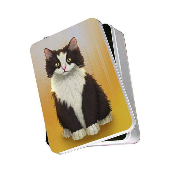 Black And White Cat Photo Tin