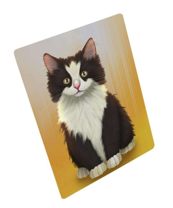 Black And White Cat Tempered Cutting Board