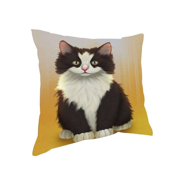 Black And White Cat Throw Pillow