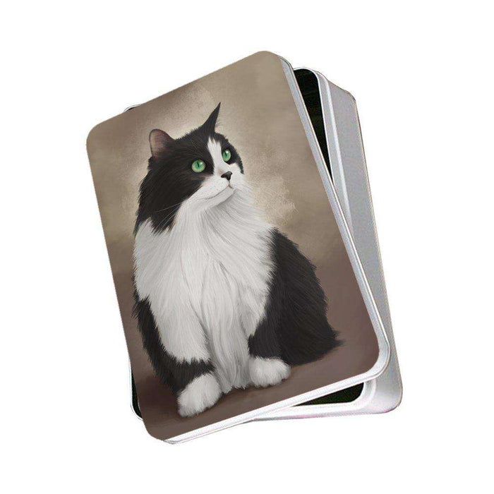 Black And White Persian Cat Photo Tin