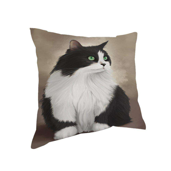 Black And White Persian Cat Throw Pillow