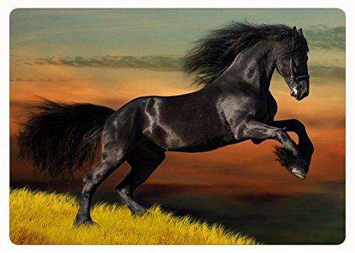 Black Beauty Horse with Scenic Background Large Cutting Board