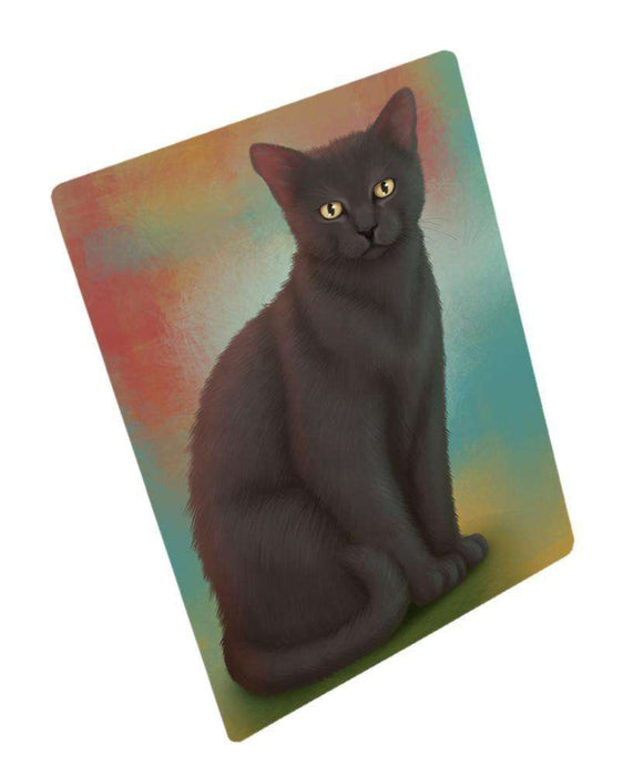 Black Cat Art Portrait Print Woven Throw Sherpa Plush Fleece Blanket