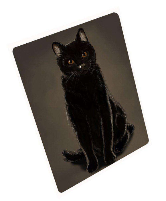 Black Cat Art Portrait Print Woven Throw Sherpa Plush Fleece Blanket