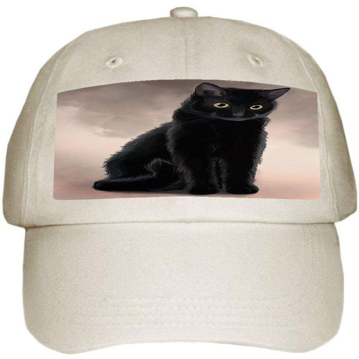 Black Cat Ball Hat Cap Off White