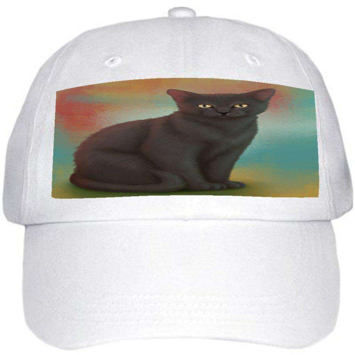 Black Cat Ball Hat Cap Off White