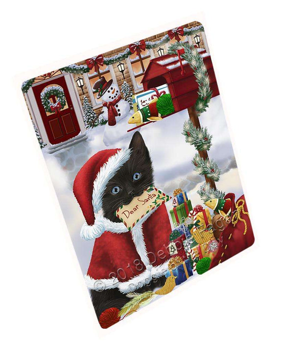 Black Cat Dear Santa Letter Christmas Holiday Mailbox Blanket BLNKT99066