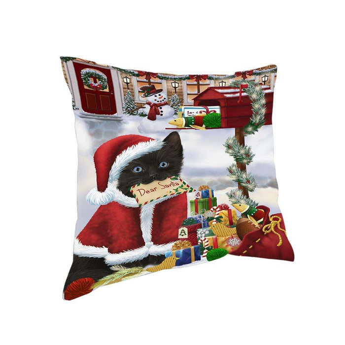 Black Cat Dear Santa Letter Christmas Holiday Mailbox Pillow PIL70724