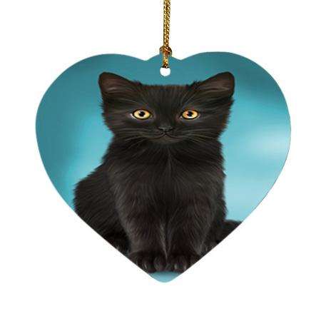 Black Cat Heart Christmas Ornament HPOR51743