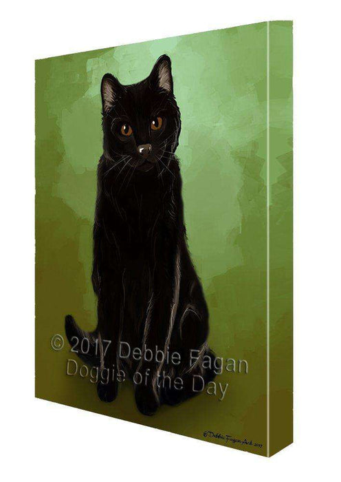 Black Cat Painting Printed on Canvas Wall Art