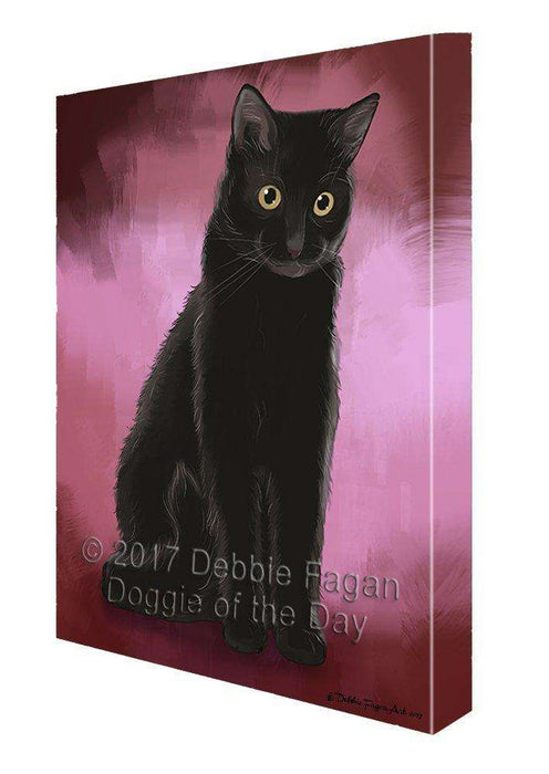 Black Cat Painting Printed on Canvas Wall Art