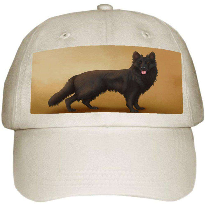 Black German Shepherd Dog Ball Hat Cap Off White