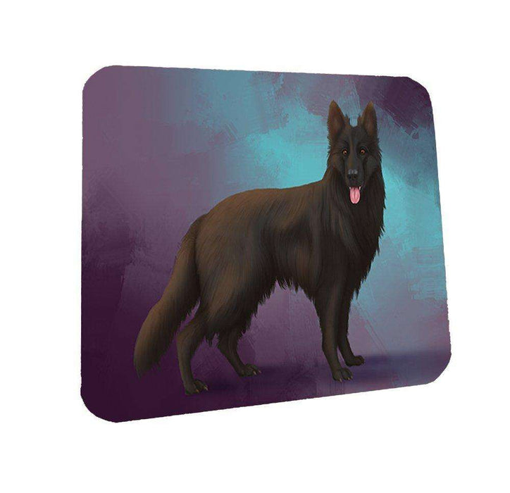 Black German Shepherd Dog Coasters Set of 4