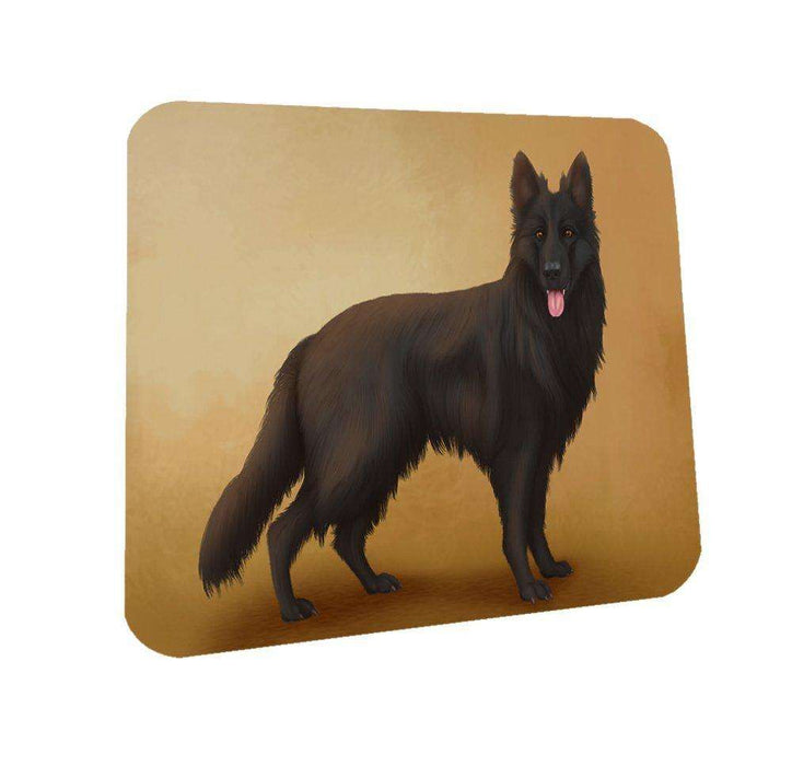 Black German Shepherd Dog Coasters Set of 4