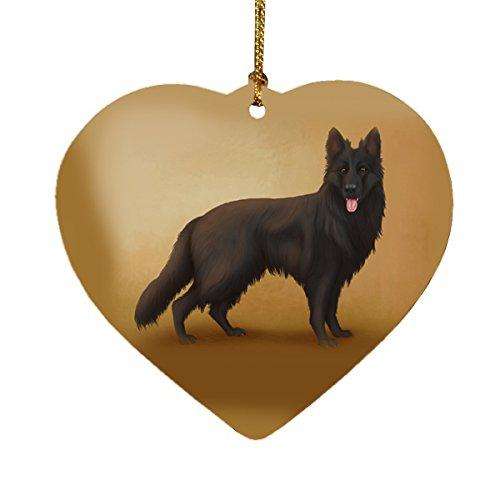 Black German Shepherd Dog Heart Christmas Ornament