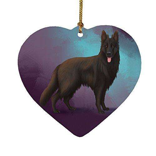 Black German Shepherd Dog Heart Christmas Ornament