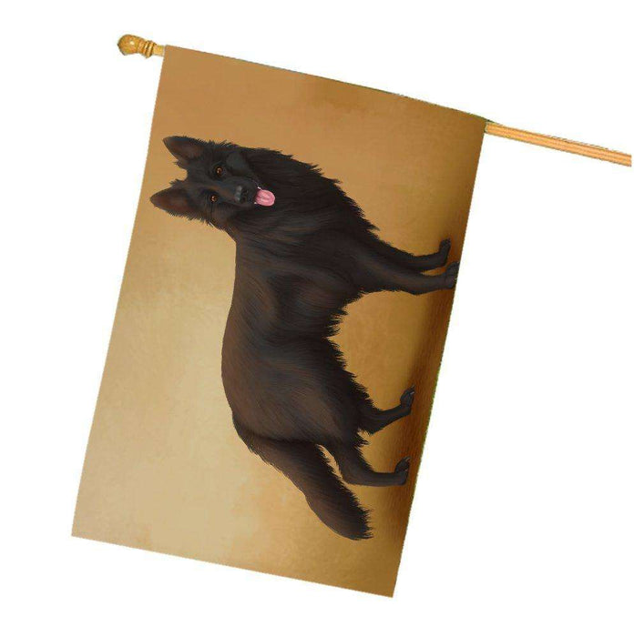 Black German Shepherd Dog House Flag