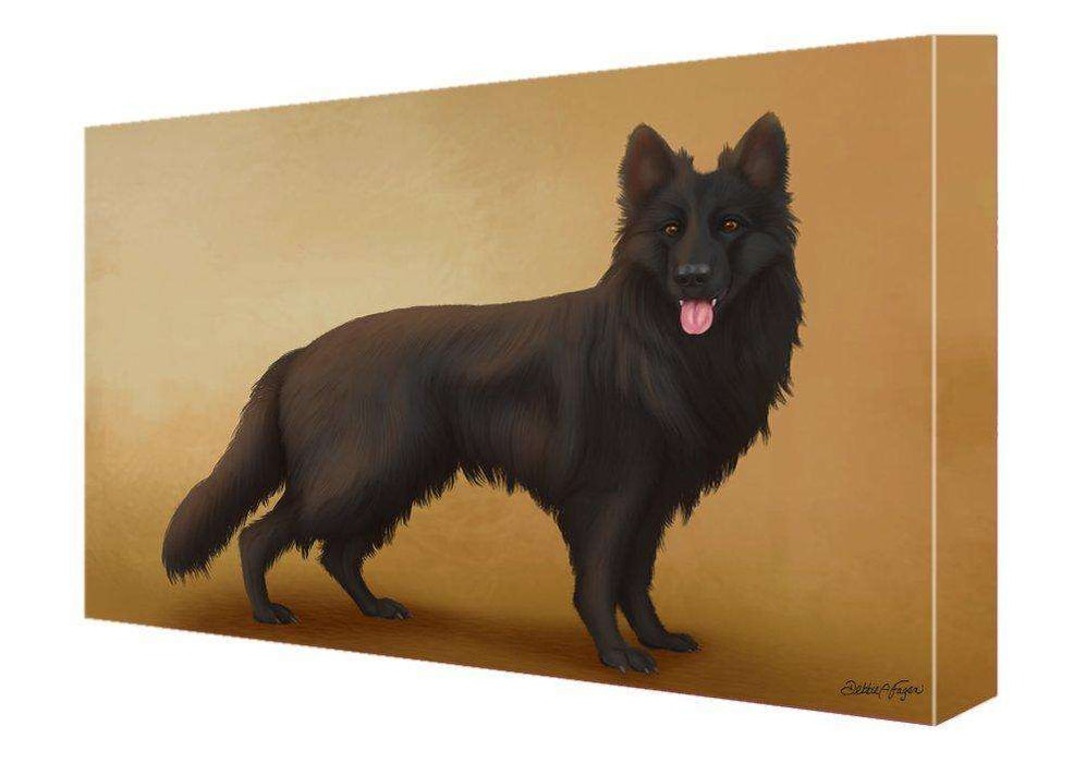 Black German Shepherd Dog Painting Printed on Canvas Wall Art Signed