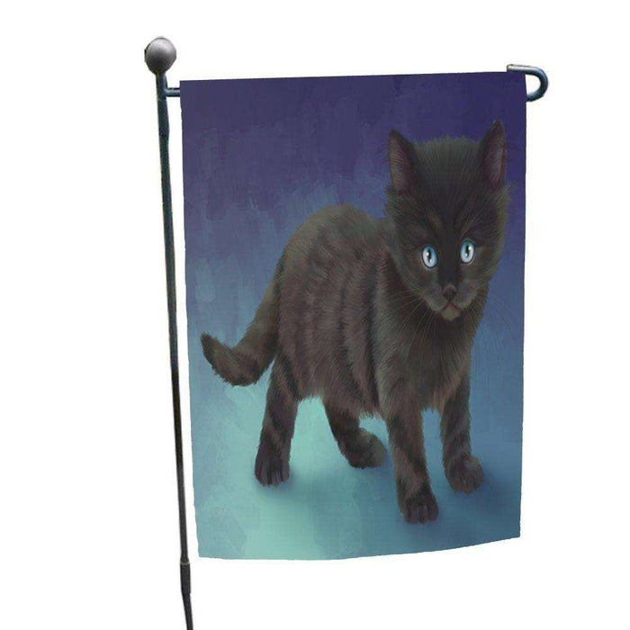 Black Kitten Cat Garden Flag