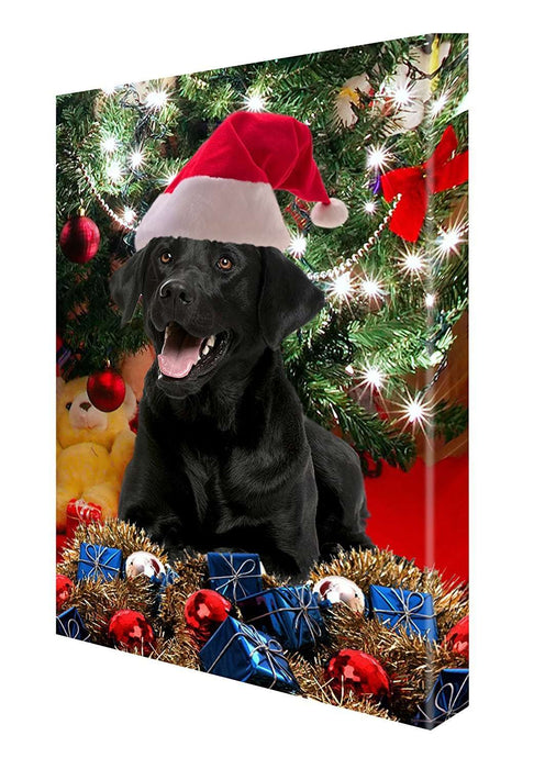 Black Labrador Retriever Dog Christmas Canvas 18 x 24