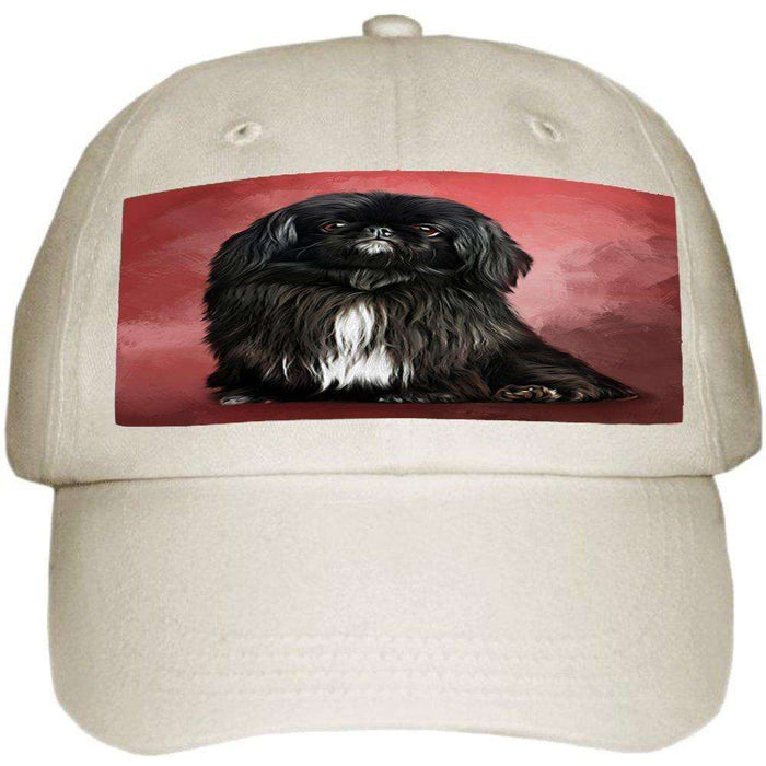 Black Pekingese Dog Ball Hat Cap